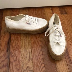High platform white superga